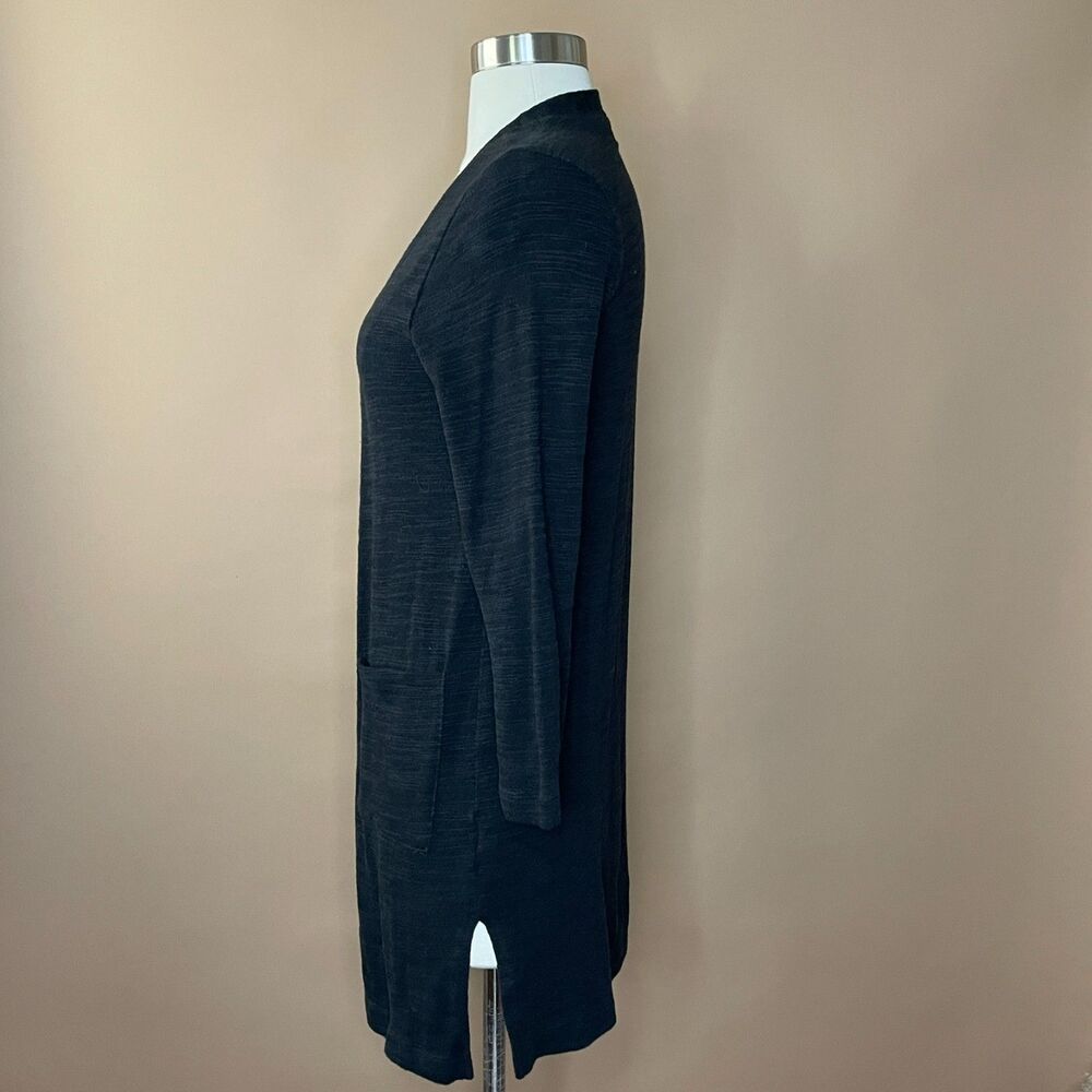Old Navy Girls L 10-12 Black Open Front Long Cardigan Sweater Pockets